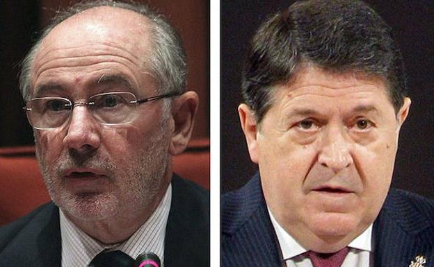 Rodrigo Rato (izquierda) y José Luis Olivas, expresidente y ex vicepresidente de Bankia, respectivamente. 