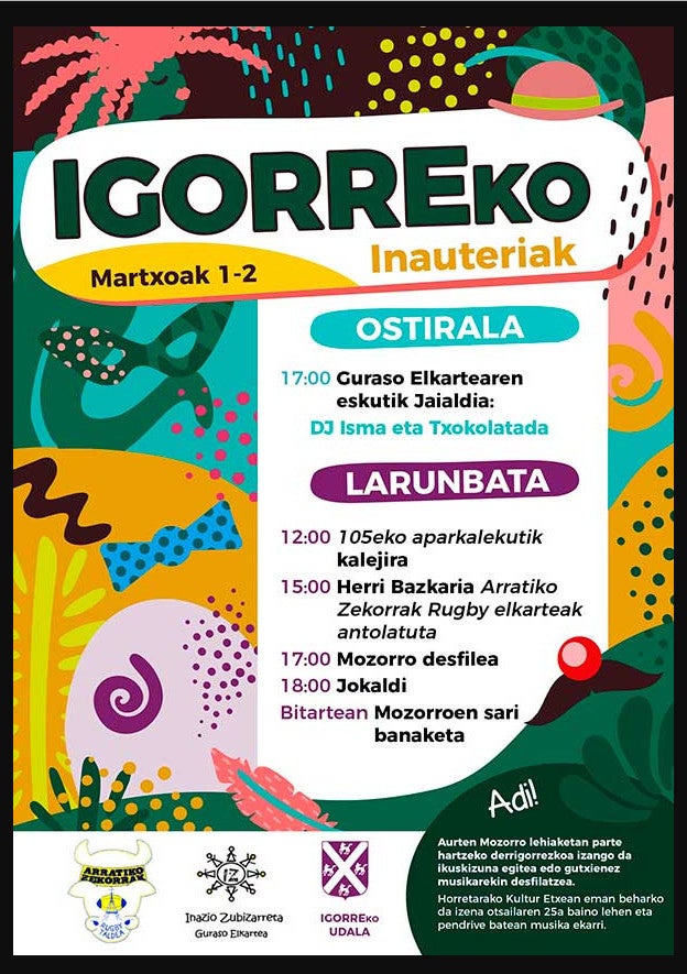 Cartel del carnaval de Igorre 2019.