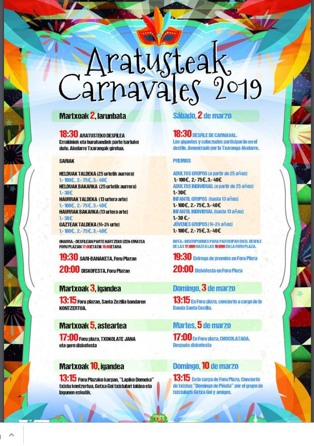 Cartel del Carnaval de Orduña 2019.