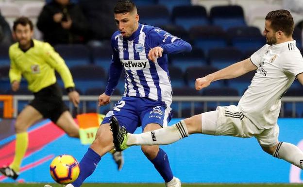 Calleri en el partido ante el Real Madrid.