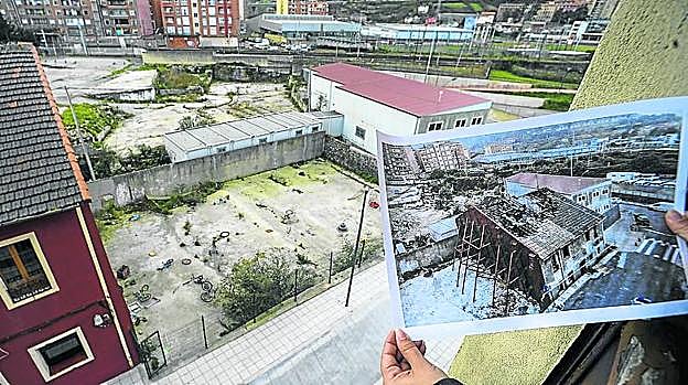 Solar donde se incendió una vivienda en 2017 con cinco muertos.