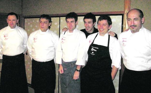 José Miguel Olazabalaga, Ricardo Pérez, Josean Alija,Eneko Atxa, Álvaro Garrido y Aitor Elizegi. 