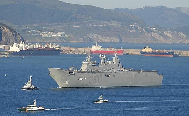 LLegada del buque a Getxo.