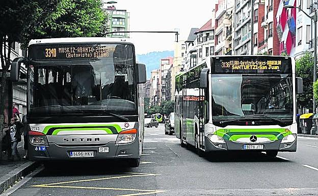 Los vehículos de Bizkaibus también tendrán su espacio en la futura estación de Abando.