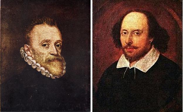 Miguel de Cervantes eta William Shakespeare.