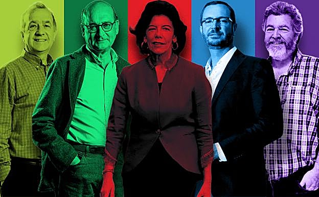 Iñaki Ruiz de Pinedo, Mikel Legarda, Isabel Celaá, Javier Maroto y Juantxo López de Uralde.