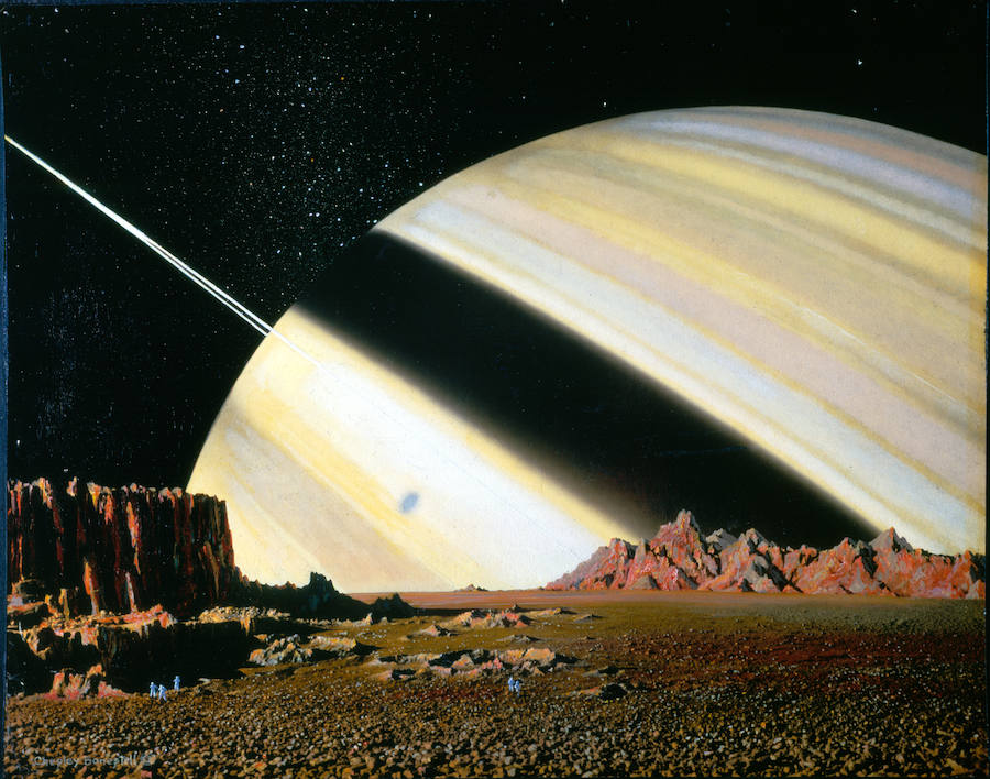 Saturno visto desde Mimas (1944).