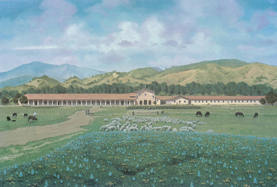 Una de las misiones españolas de California en su época dorada.