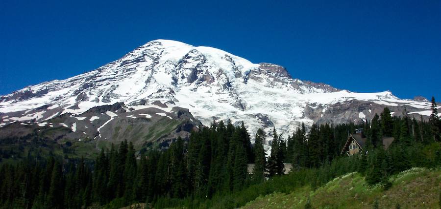 Montaña Rainier: uno de los puntos con más nieve