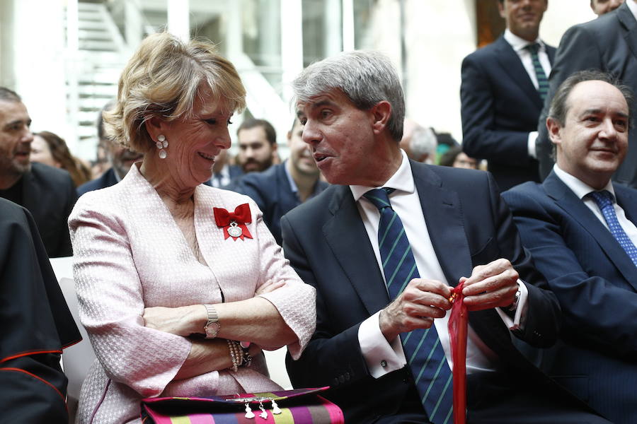 Los expresidentes de la Comunidad de Madrid, Esperanza Aguirre y Ángel Garrido. 