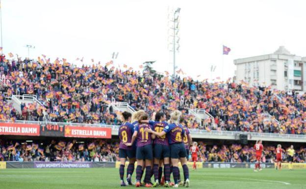 El Barcelona celebra la victoria ante el Bayern de Múnich.