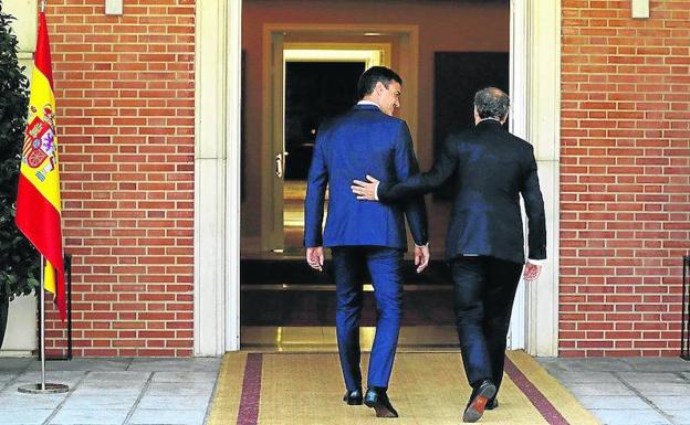 Pedro Sánchez y Quim Torra, durante la reunión que mantuvieron en La Moncloa el pasado mes de julio.