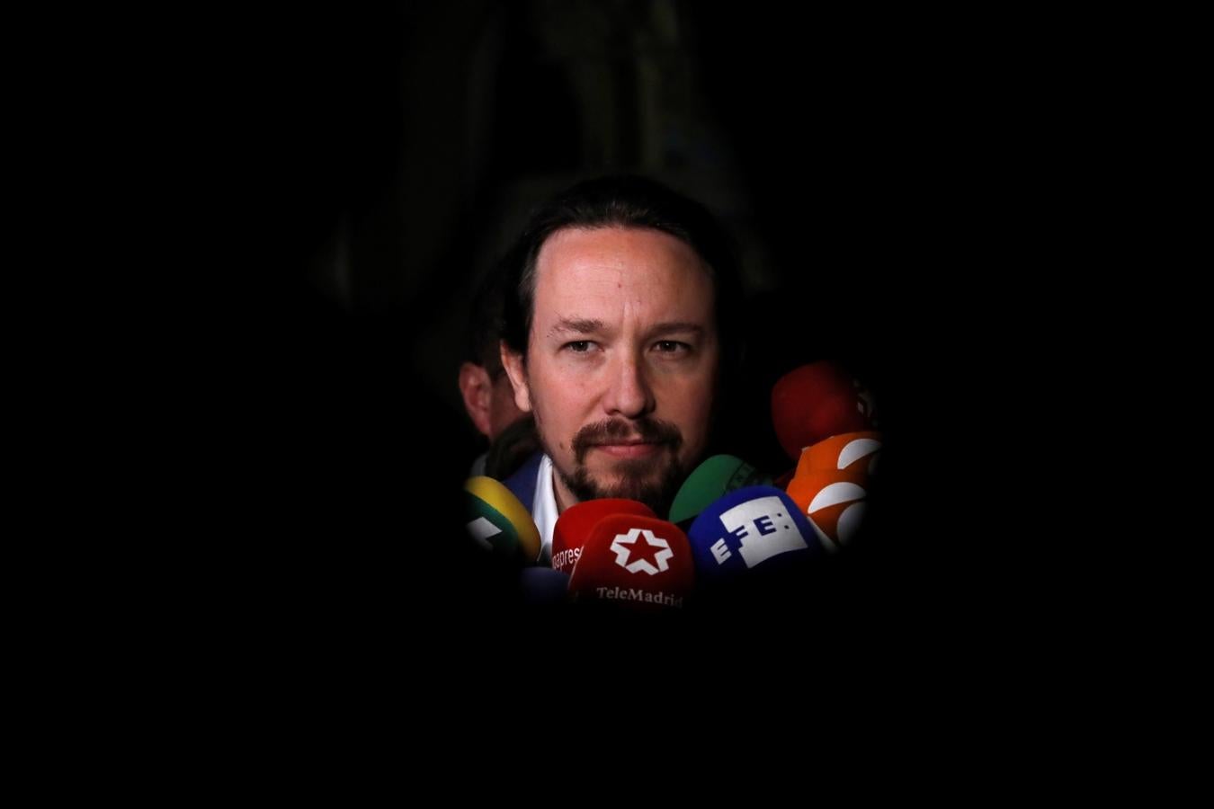 Pablo Iglesias, secretario general de Podemos, durante el desayuno informativo en Madrid 