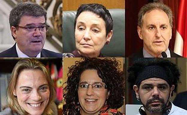 Los seis candidatos a la Alcaldía de Bilbao.