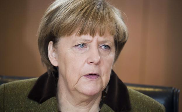 La cancillera alemana Angela Merkel , durante la reunión semanal con su gabinete