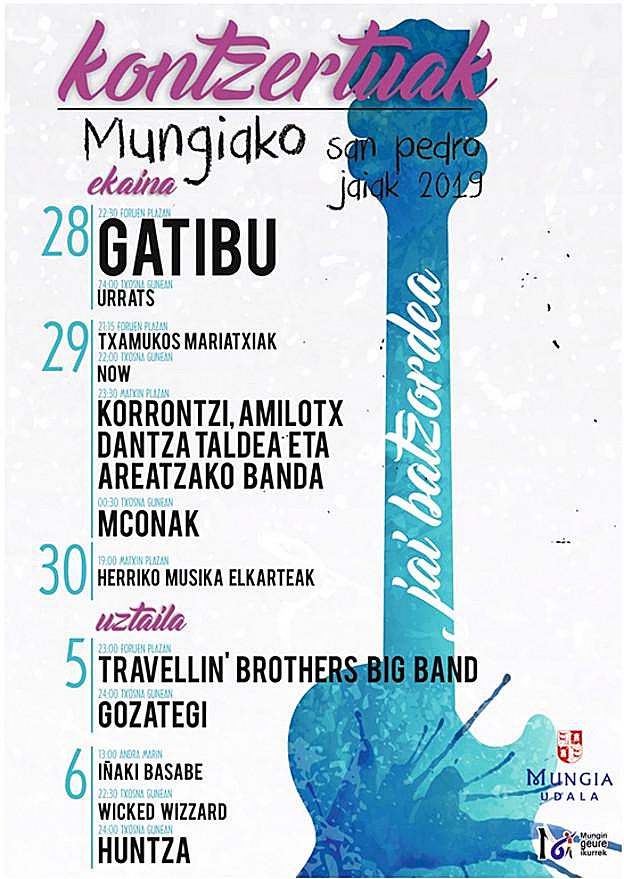 Conciertos de las fiestas de Mungia 2019: San Pedro Jaiak