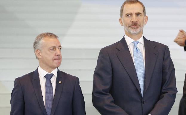 Iñigo Urkullu y Felipe VI, en marzo, durante la inauguración del WindEurope Conference & Exhibition. 