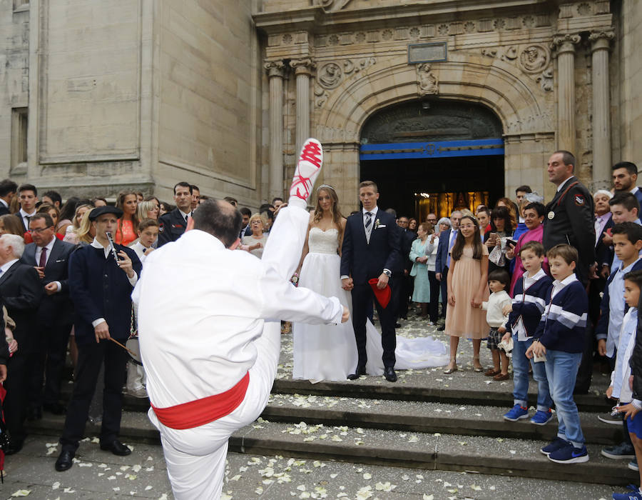 Iker Muniain y Andrea Sesma se casaron el 3 de junio de 2017 en la basílica de Begoña.