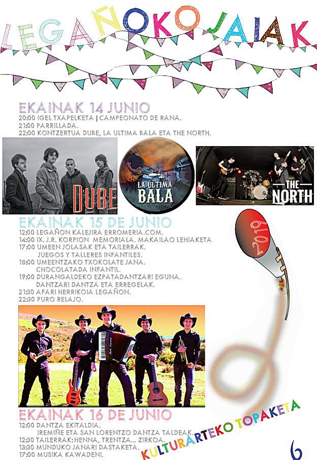 Cartel de fiestas Legañoko Jaiak 2019, en Berriz.