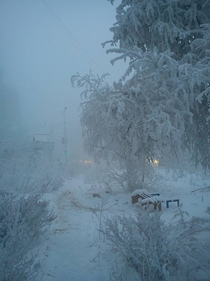 FRÍO | Junto a Oymyakon está Yakutsk (Siberia). La capital de la República de Sajá, situada a unos 450 kilómetros del Círculo Polar Ártico, también registra una de las temperaturas más bajas del planeta en invierno, llegando a superar los -40ºC.