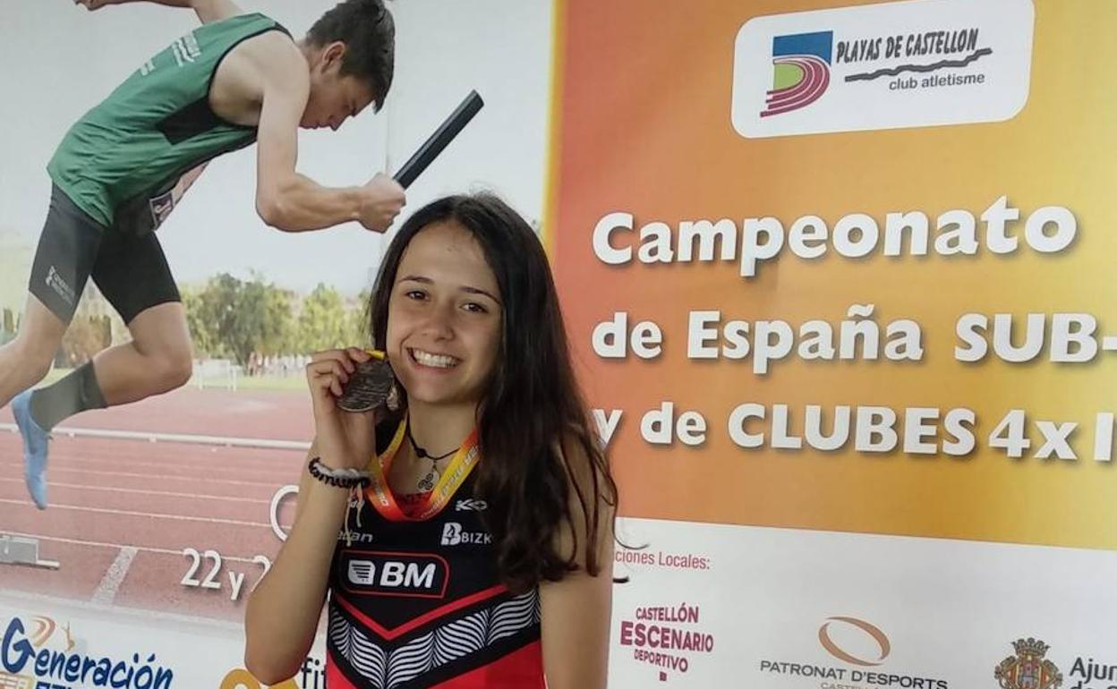 Maialen Miera, subcampeona de España sub18 en longitud