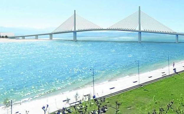 Hasta Santoña. El puente llegaría a la altura del Paseo Pereda. 