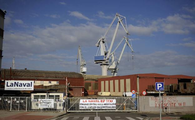 Imagen de la entrada del astillero de Sestao. 