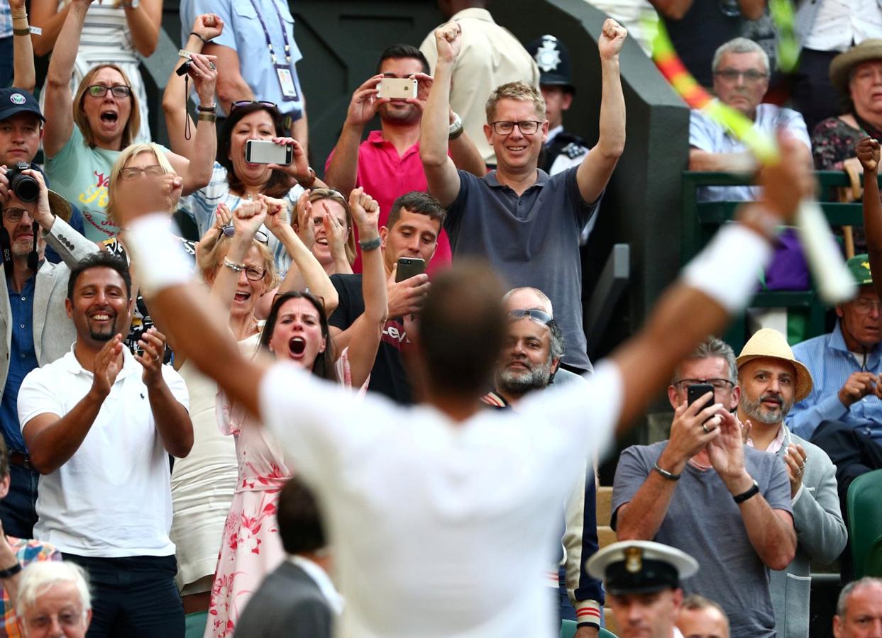 El tenista Rafa Nadal celebra la victoria en el partido ante el australiano Nick Kyrgios
