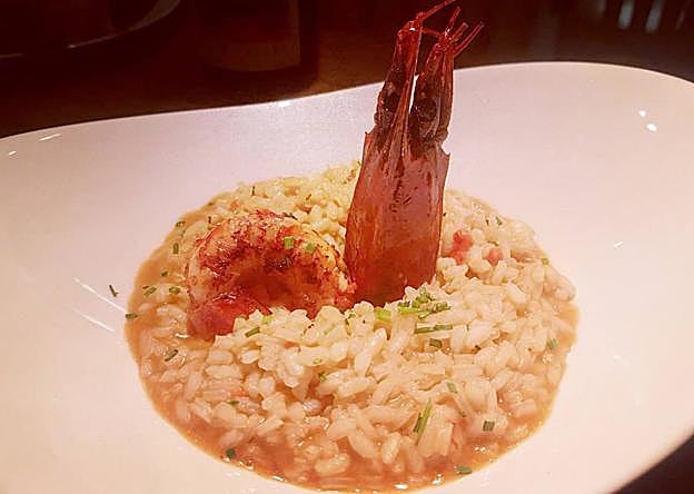 Risotto con carabineros
