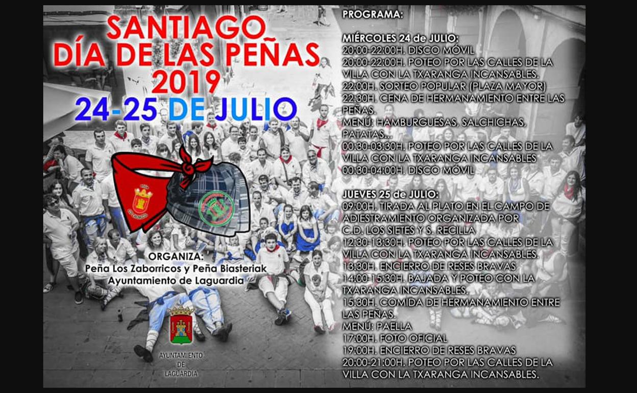 Programa de fiestas de Laguardia 2019: Santiago Día de las Peñas