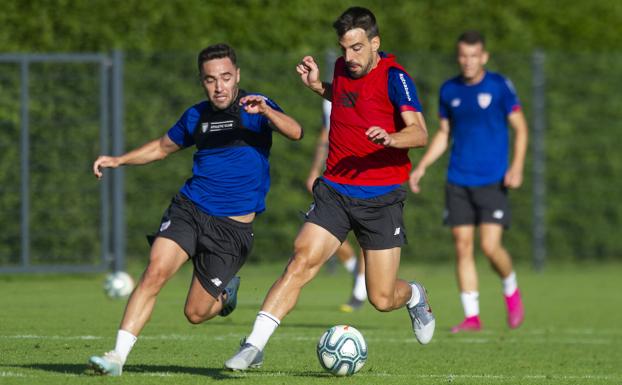 Momento del entrenamiento en Marienfeld.