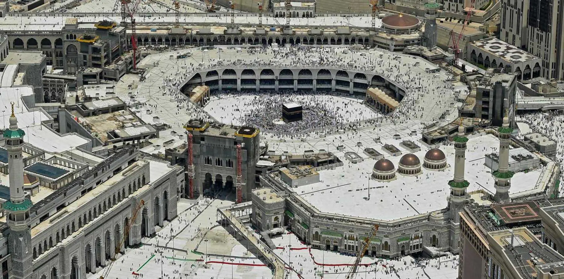 Vista aérea de la Kaaba en La Meca durante la peregrinación anual 