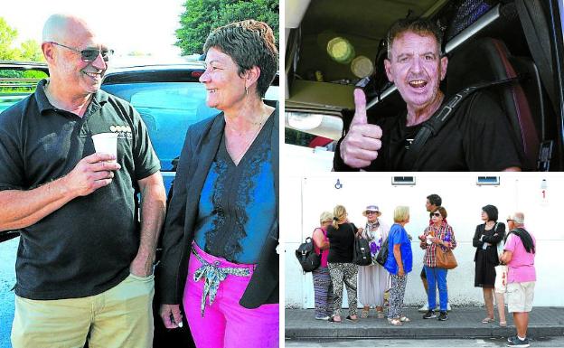 A la izquierda, José y Anabella, que han adelantado su viaje de vuelta. Sobre estas líneas, Fabián se dirige a Francia.