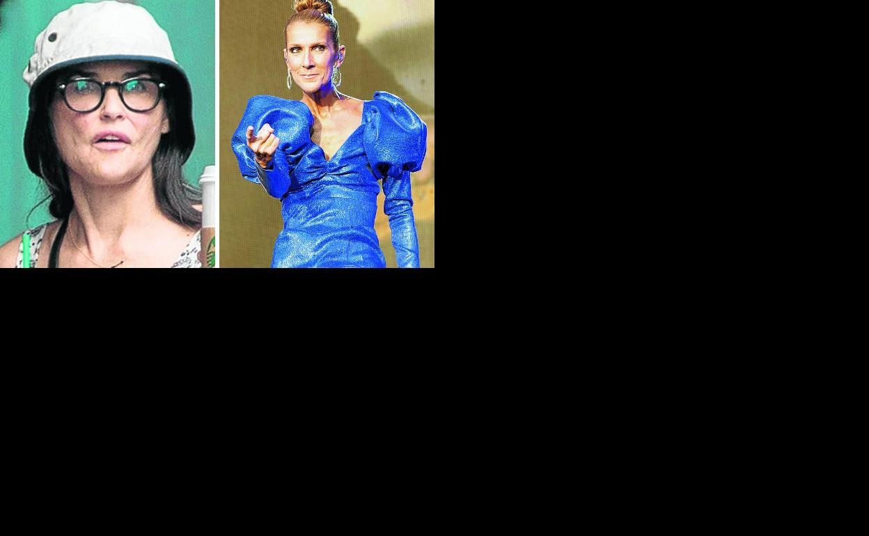 Demi Moore ha emprendido un giro radical a su atribulada vida. A la derecha, Celine Dion, que inquieta a sus seguidores por su extrema delgadez.