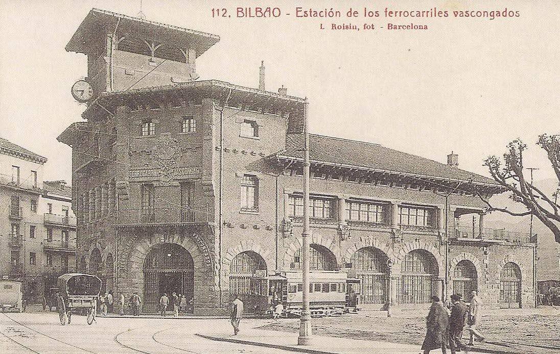 Fotografía de la estación de Atxuri en 1915