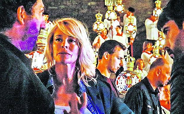 Calparsoro, Rueda y Rey durante el rodaje en Vitoria.