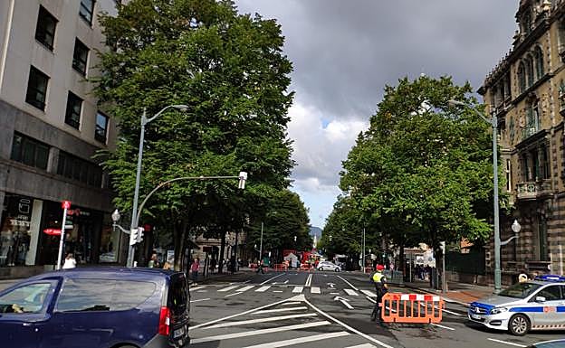 La Gran Vía, cortada.
