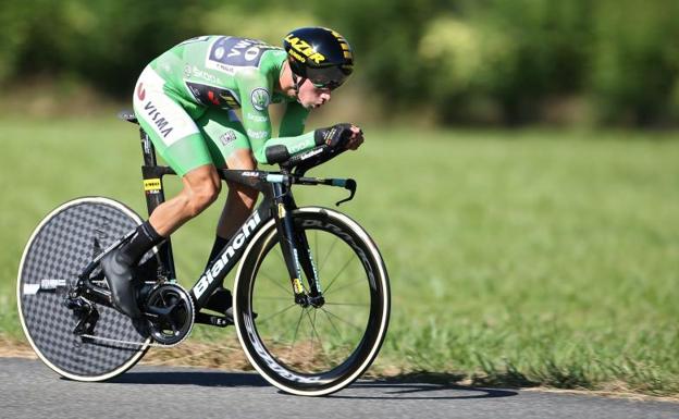 Roglic, durante la contrarreloj.