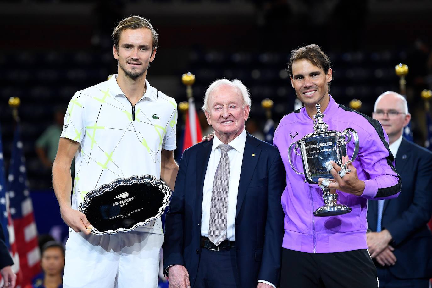 Rafa Nadal celebra su cuarto título del Abierto de Estdos Unidos, que supone su 19ª Grand Slam.