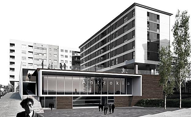 Recreación del futuro antzoki de Llodio.