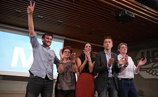El líder de Más Madrid, Íñigo Errejón, en la asamblea del lunes.