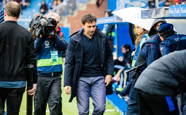 Asier Garitano, en el partido contra el Celta en Mendizorroza. 