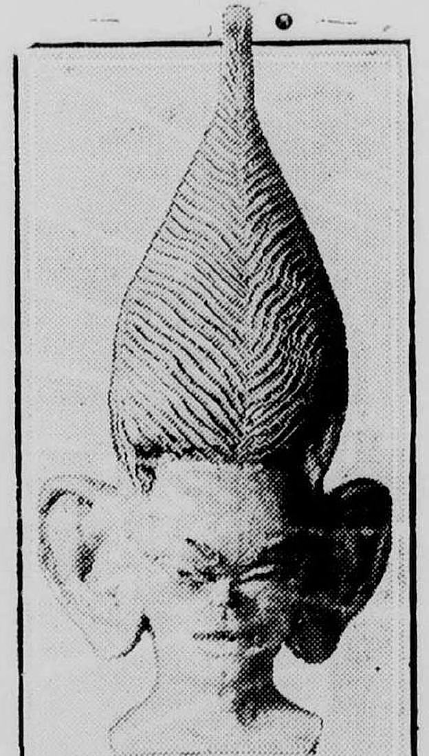 La marciana Oomaruru, en dibujos de 1928 del diario californiano 'Healdsburg Tribune.'