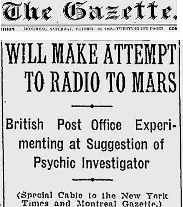 Así informaba el diario canadiense 'The Gazette' en 1928 del 'experimento' de Robinson.