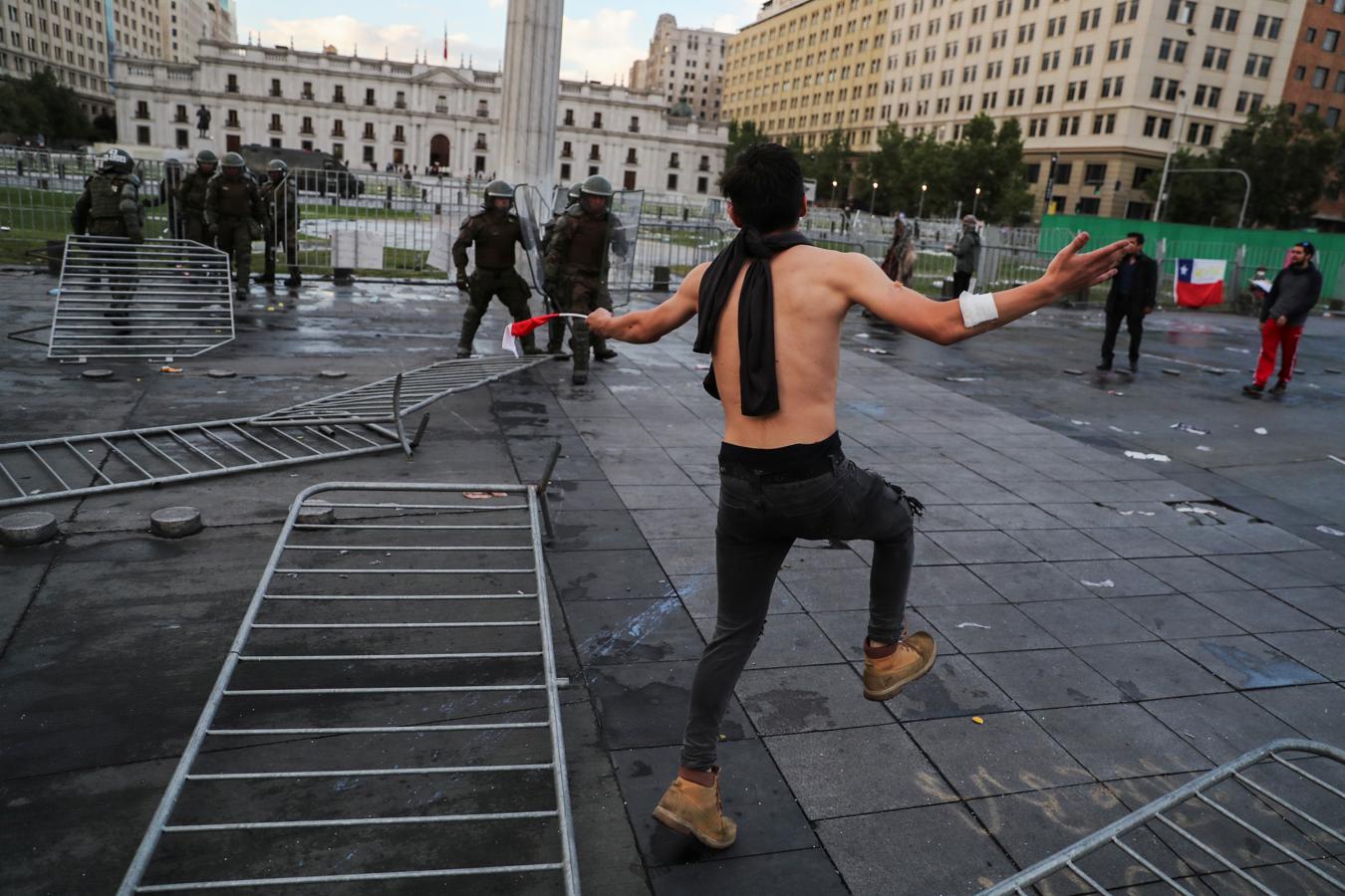 Vista de pájaro de la manifestación en Chile