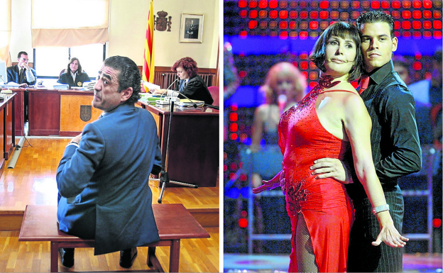 Jaime, en el juicio por maltratos a Ruth Martínez. A la derecha, Carmen en 'Mira quién baila'.