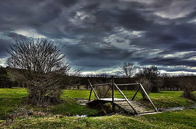 Pasarela en el humedal de Saldropo. 