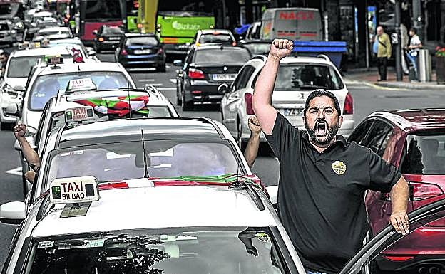 Los taxistas de Bilbao protagonizaron numerosas protestas contra Uber.