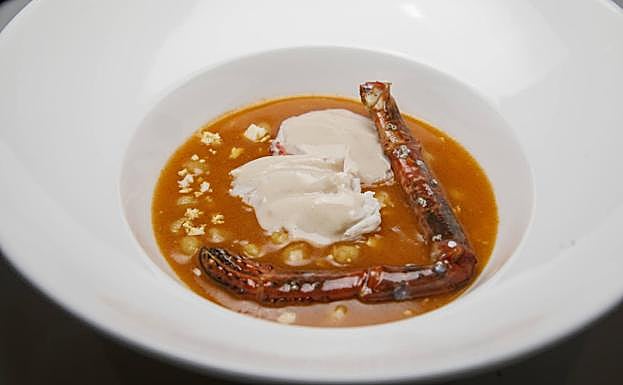 Garbanzos con bogavante. 