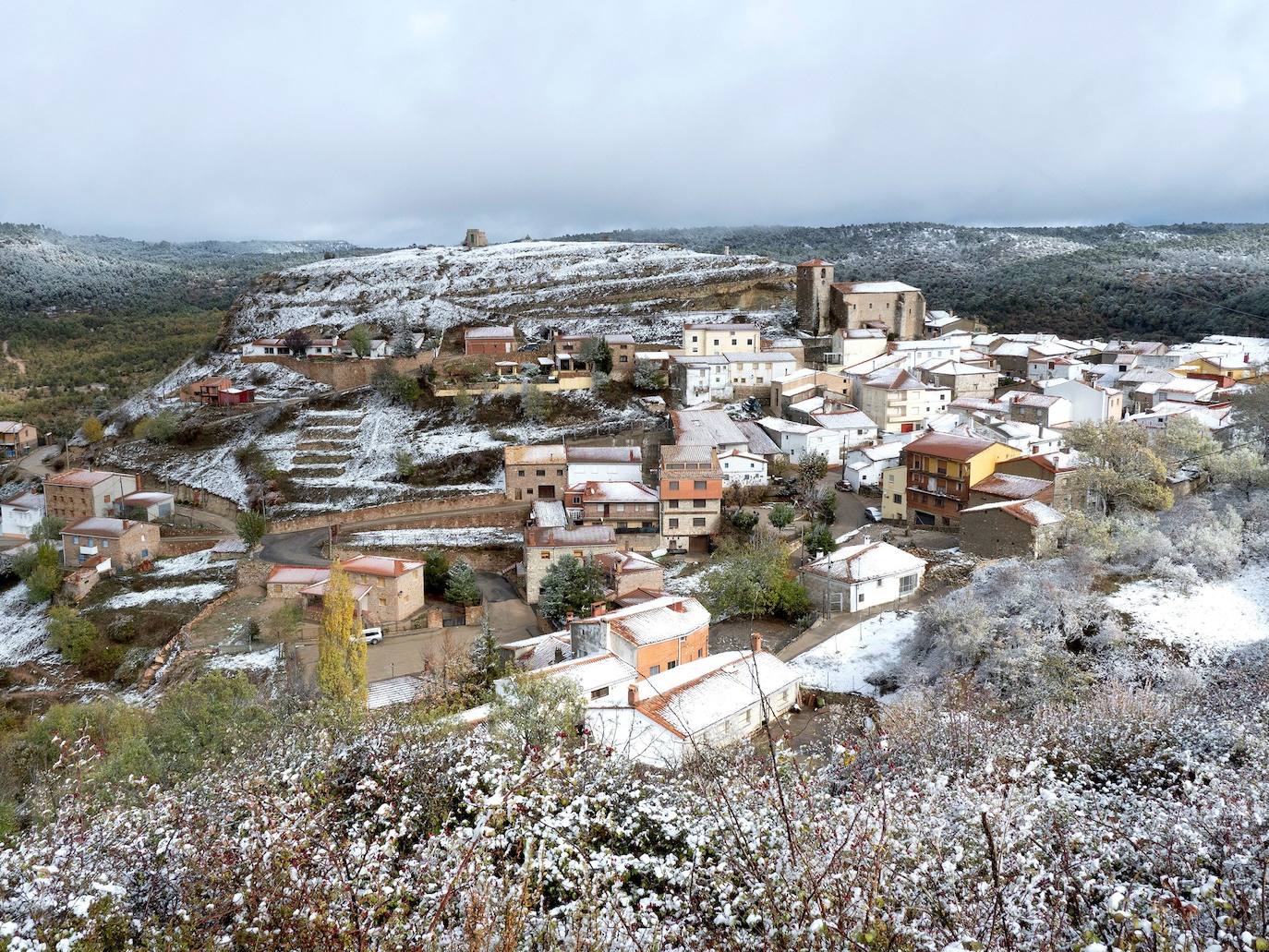 En Cuenca, los copos han dejado imágenes tan coloridas con ésta.